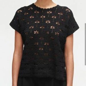 NWOT Rachel Comey Cash Knit Top Black | Sz M fits S | Dragonflies!!